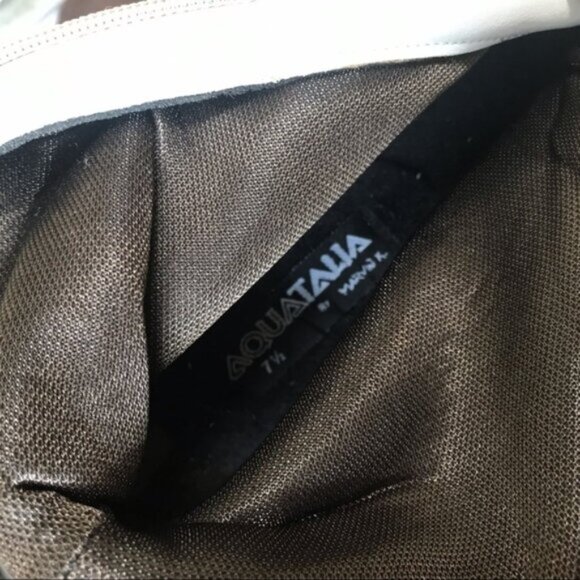 Aquatalia NEW Leather Nylon Front Zip Wedge Waterproof Winter Quilted Boots Snow - Picture 16 of 16